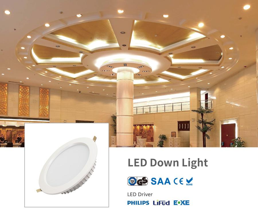 світлодіодний ліхтар вниз для дому Легка вбудована установка led down lights for homes Easy Recessed installation